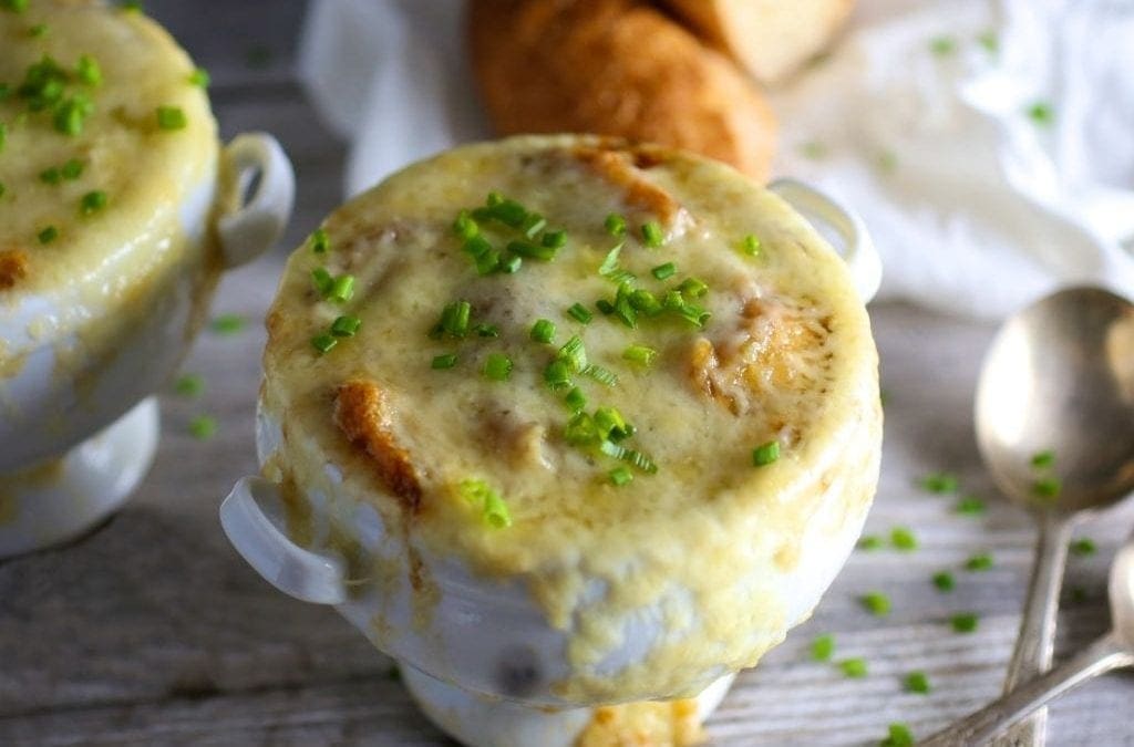 French Onion Soup with Garlic Butter Croutons