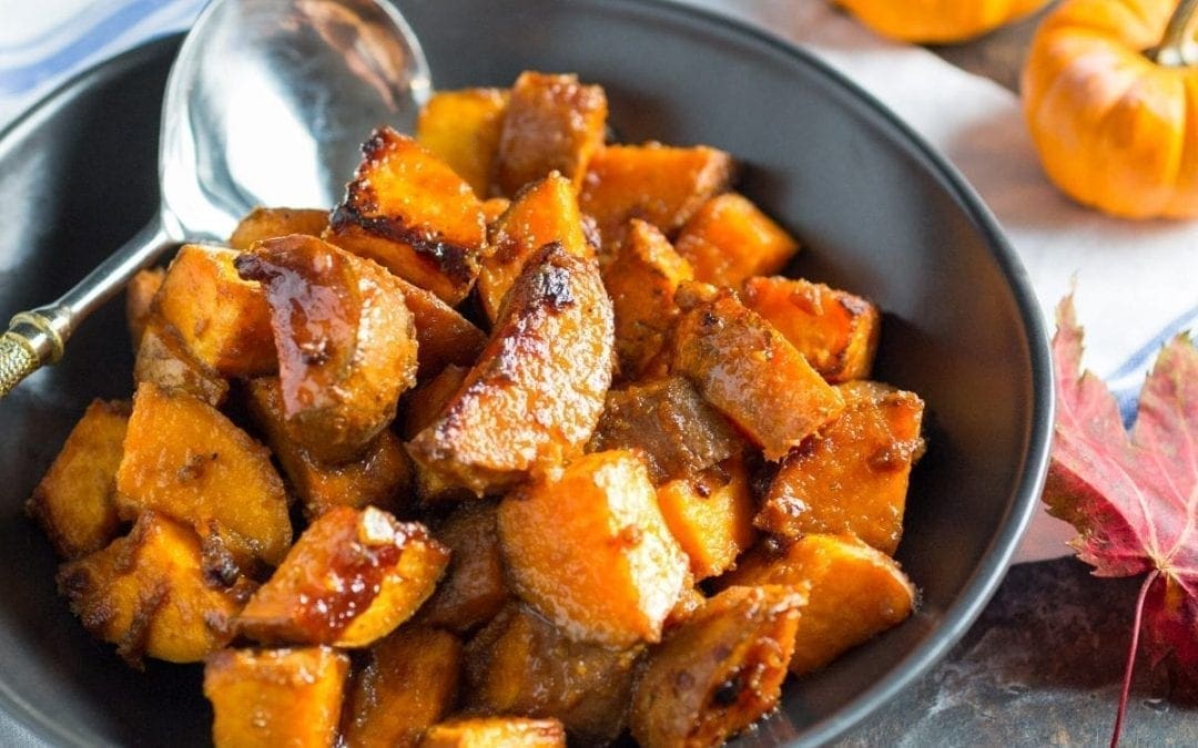 Roasted Miso-butter and Maple Sweet Potatoes