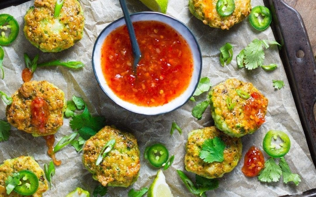 Mini Thai Shrimp Cakes with Sweet Chili Dipping Sauce