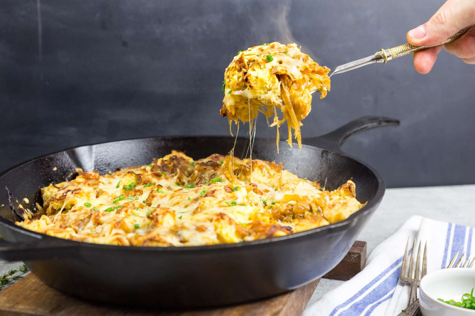 French onion strata