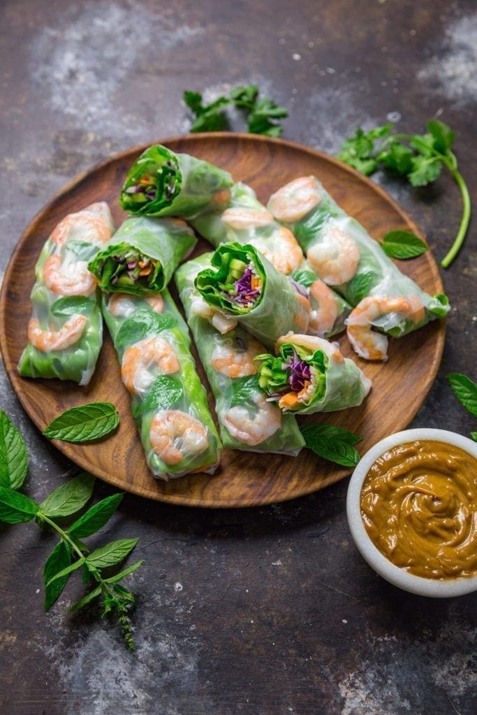 Vietnamese Summer Rolls with Peanut Dipping Sauce