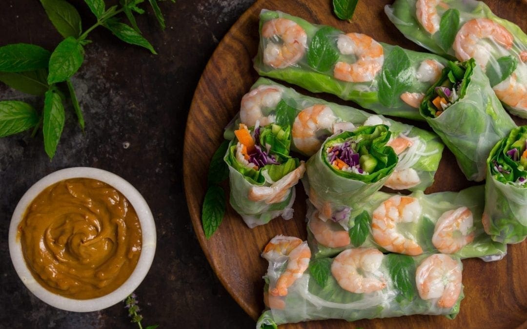 Vietnamese Summer Rolls with Peanut Dipping Sauce