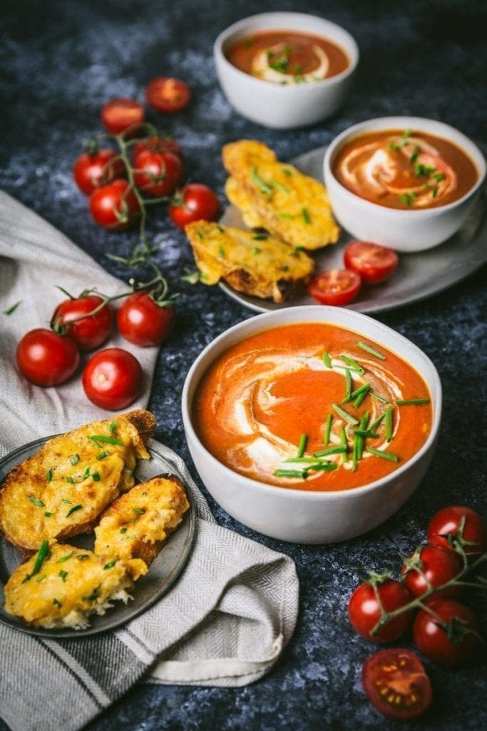 Tomato Soup and Cheese Toast