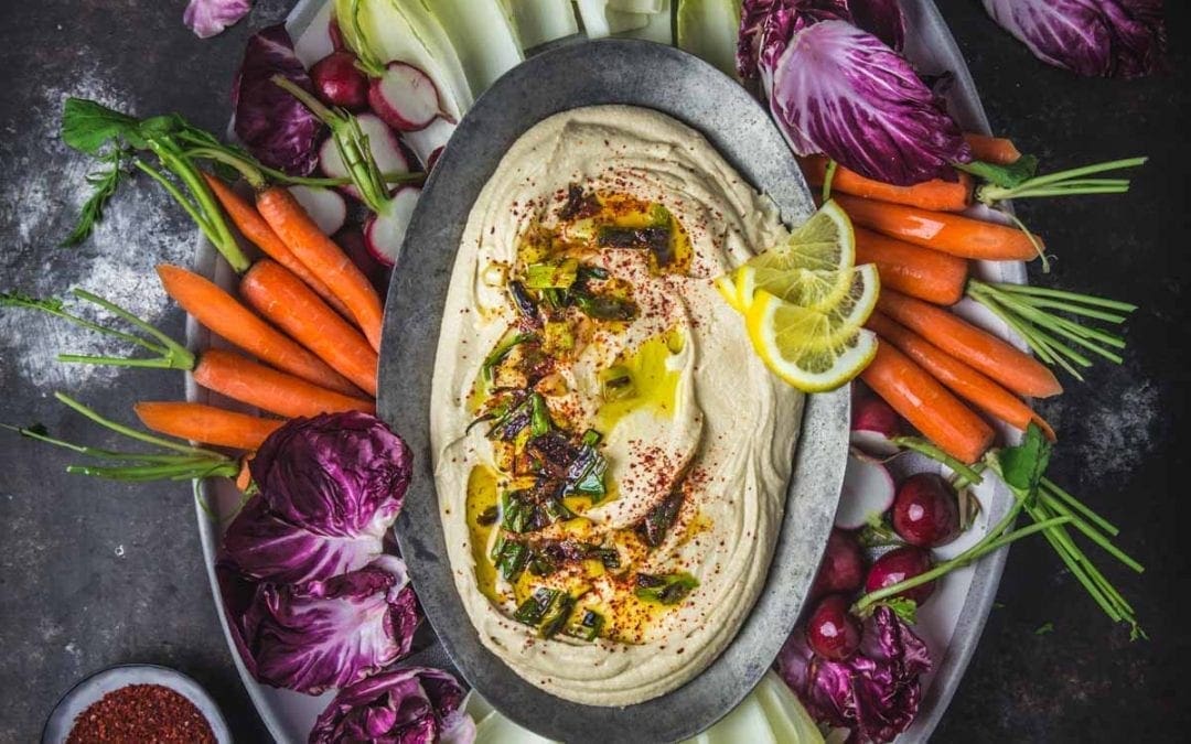 Ultra-Smooth Hummus with Miso and Charred Scallions